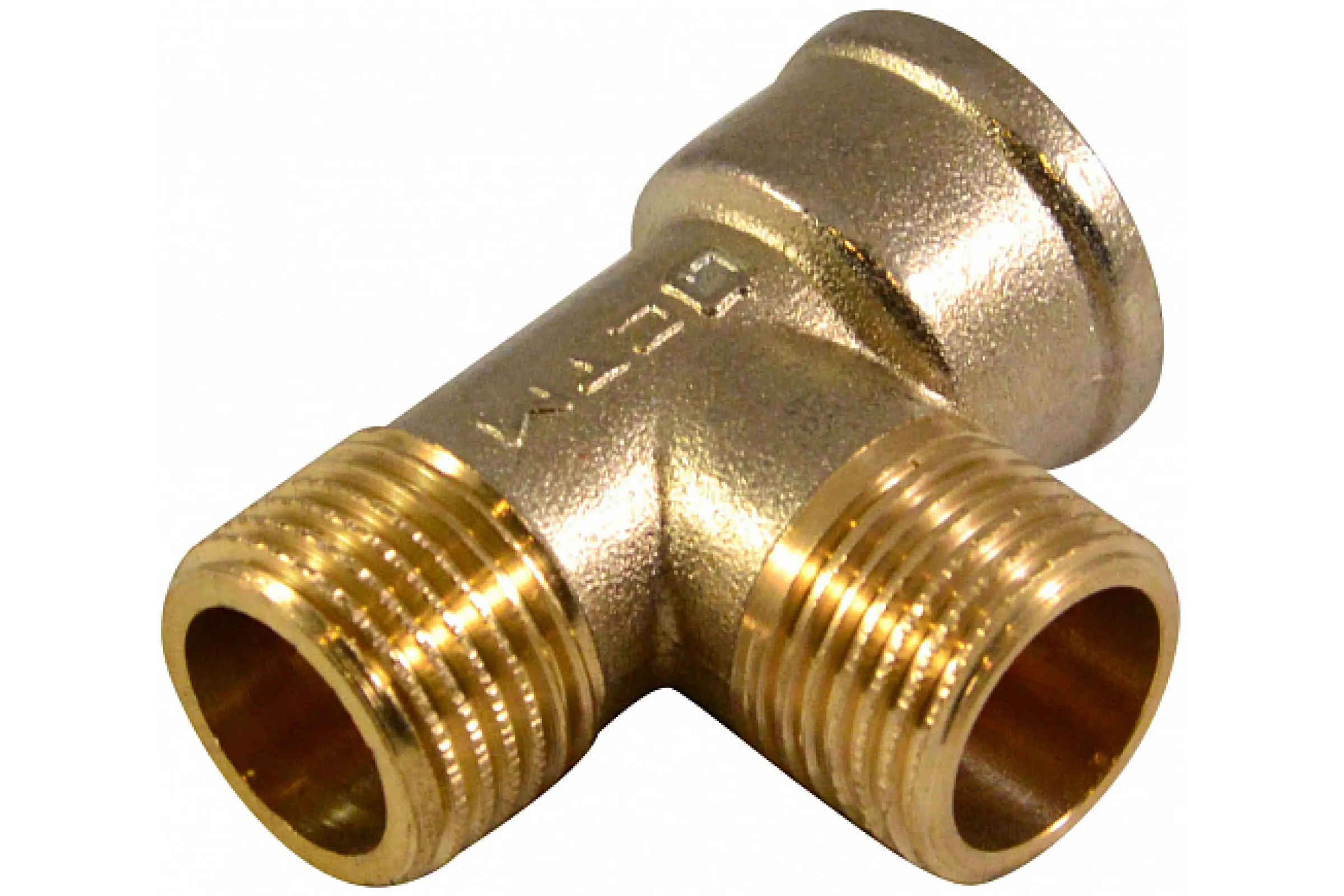 Тройник латунный наружная резьба Lavita никелированный 1/2"